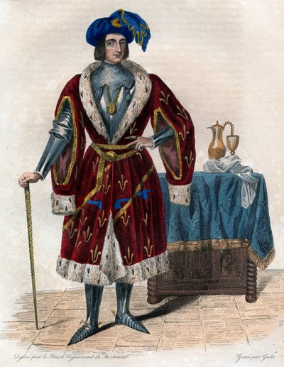 John of Orleansin, Dunoisin kreivin (Orleansin paskiainen) (1402-1468) muotokuva. tekijältä French School
