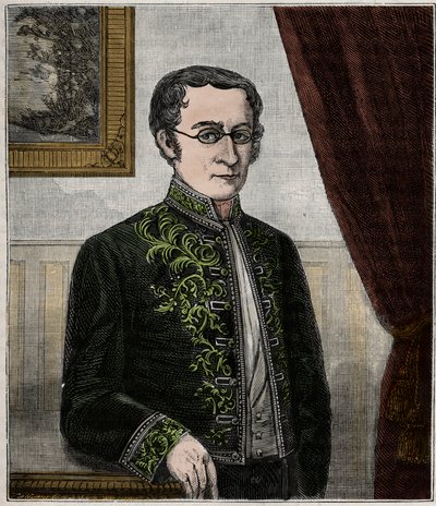 Muotokuva Joseph Louis Gay-Lussacista (1778-1850), ranskalaisesta kemististä - Louis-Joseph Gay-Lussacin (Louis Joseph Gay Lussac) (1778-1850), ranskalaisen fyysikon ja kemistin muotokuva - Kaiverrus "Kaikkien saatavilla olevat tieteet - fysiikka ja kemia  tekijältä French School
