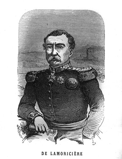 Joseph Vantinin muotokuva, dit Youssouf (1808-1866), ranskalainen kenraali. Kaiverrus "Les Illustrations De L