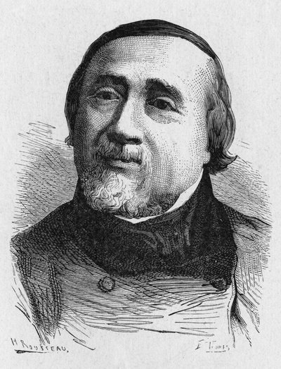 Muotokuva Jules Francois Dupuis Delcourtista (1802-1864) (Jules-Francois Dupuis-Delcourt), ranskalainen ilmailu - teoksessa "Album de la Science; maineikkaat tiedemiehet; Suuria löytöjä”””” 1896. tekijältä French School