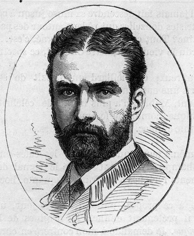 Ranskalaisen taidemaalarin Leon Bonnatin (1833-1822) muotokuva. Kaiverrus "" Le Monde Illustré" -julkaisussa nro 890, 2. toukokuuta 1874. tekijältä French School