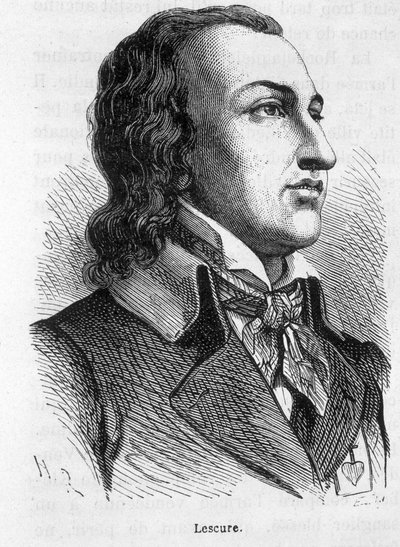 Lescuren, Vendéen päällikön (1766 - 1793) muotokuva - Henri Martinin teoksessa "Ranskan historia" tekijältä French School