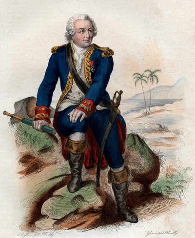 Louis Antoinen, Comte de Bougainvillen (1729-1811), ranskalaisen amiraalin ja tutkimusmatkailijan muotokuva. tekijältä French School