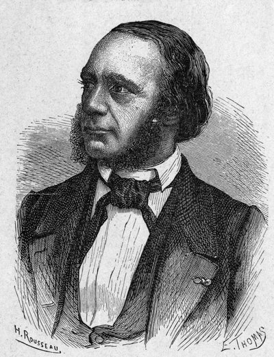 Muotokuva Louis Breguetista (1804 - 1883), kelloseppä ja lennätinlaitteiden keksijä - "" Album de la Science -lehdessä; maineikkaat tiedemiehet; Suuria löytöjä””” 1896. tekijältä French School