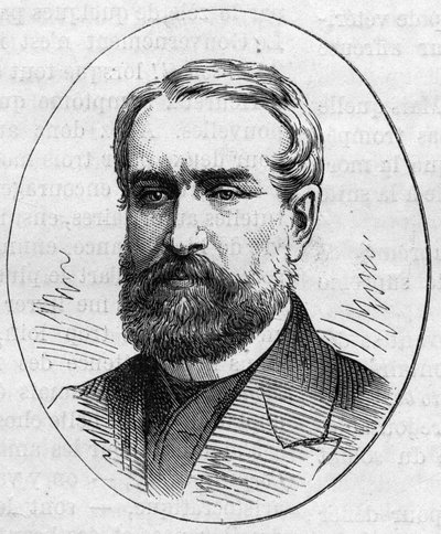 Ranskalaisen taidemaalarin Louis Cabatin (1812-1893) muotokuva. Kaiverrus "" Le Monde Illustré" -julkaisussa nro 890, 2. toukokuuta 1874. tekijältä French School