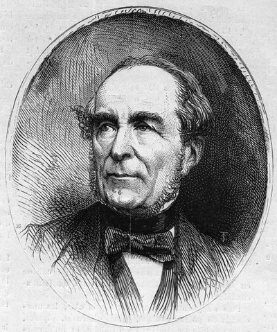 Ranskalaisen poliitikon Louis Vitet (1802-1873) muotokuva. Kaiverrus "" Le Monde Illustré" -julkaisussa nro 844, 13. kesäkuuta 1873. tekijältä French School