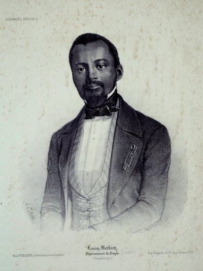 Louisy Mathieun (1817-1874), entisen orjan ja Guadeloupen sijaisen muotokuva Chartresin 1800-luvun kaiverrus, Musee des Beaux Arts tekijältä French School