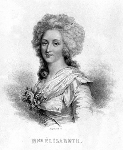 Madame Elisabethin muotokuva - Thiersin "" Revolution francaise -kirjassa". 1800-luvulla tekijältä French School