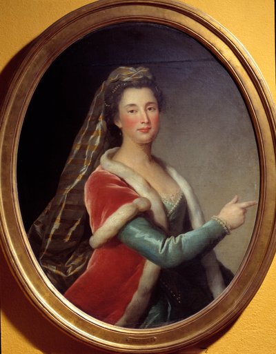 Marie Desmares La Champmeslen (1642-1698) muotokuva Roxanen roolissa. Anonyymi maalaus tekijältä French School