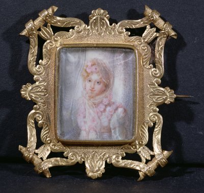 Muotokuva Marie Laczinskasta (1786-1817) Kreivitär Walewska (wc norsunluun) tekijältä French School