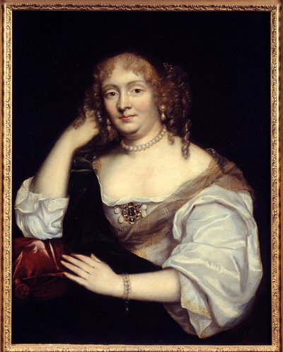 Muotokuva Marie de Rabutin-Chantalista (Rabutin Chantal), Sevignen markiisista, joka tunnetaan nimellä Madame de Sevigne (1626-1696), kirjainnainen. Maalaus ranskalaisesta koulukunnasta. 1700-luvun aurinko. 0,81 x 0,65 m tekijältä French School