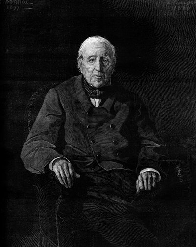 Montalivetin kreivin (1801-1880), ranskalaisen poliitikon Marthe Camille Bachassonin muotokuva. Kaiverrus "" Le Monde Illustré" -julkaisussa nro 1190, 17. tammikuuta 1880. tekijältä French School