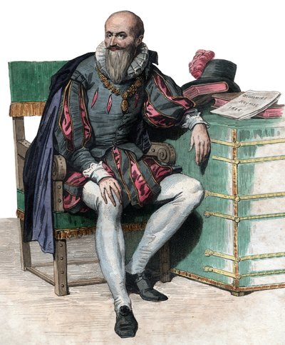 Muotokuva Maximilien de Bethunesta, Sullyn herttuasta (1559-1641), ranskalaisesta sotilasta ja ministeristä. tekijältä French School