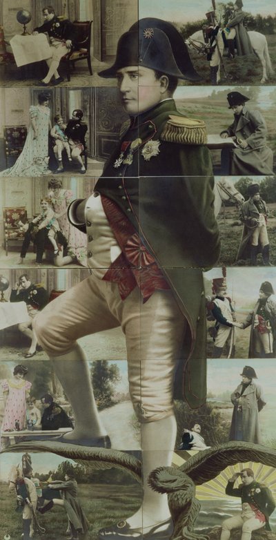 Napoleon Bonaparten (1769-1821) muotokuva ja kohtauksia hänen elämästään 1800-1900-luvulta (värivalokuva) tekijältä French School