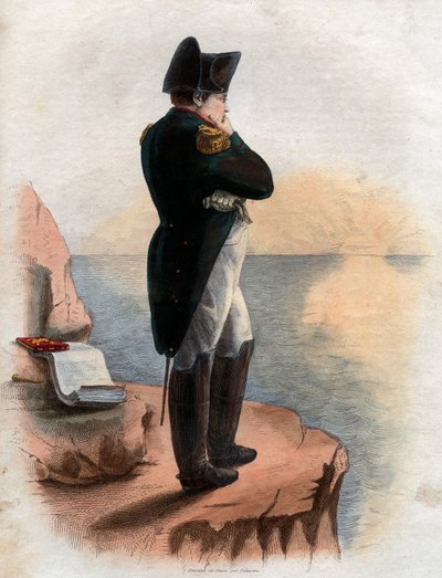 Napoleon I:n (1769-1821) muotokuva Pyhän Helenan saarella. tekijältä French School