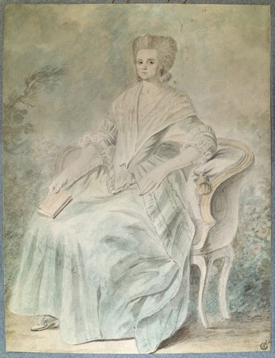 Olympe de Gougesin (leski Aubry, joka tunnetaan myös nimellä Marie Gouze) muotokuva (Madame Aubry) (1748-1793), feministi, poliitikko ja kirjailijanainen. Nimetön 1700-luvun akvarelli. Himmeä. 0,21 x 0,28 m. Pariisi, Louvre-museo tekijältä French School