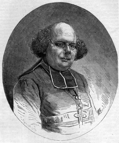Patrice Cruicen (1815-1866) muotokuva, Marseillen piispa 1861-1865. Kaiverrus "" Le Monde Illustré" -julkaisussa nro 232, 21. syyskuuta tekijältä French School