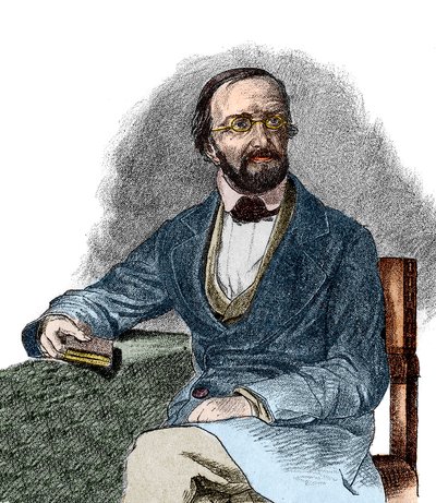 Portrait of Peter Gustav Dirichlet (1805-1859), saksalainen matemaatikko. 1800-luvulla. tekijältä French School
