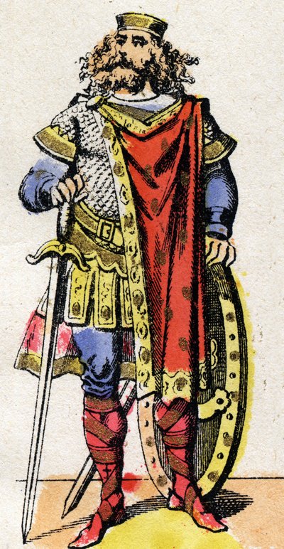 Muotokuva Pharamondista (tai Pharamunista tai Faramundista tai Paramundista), Salian frangien kuningas (hallitus 420-428). tekijältä French School
