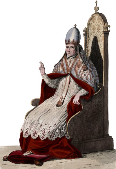 Paavi Sylvester II:n (tai Silvester II:n) muotokuva (n. 938-1003). tekijältä French School