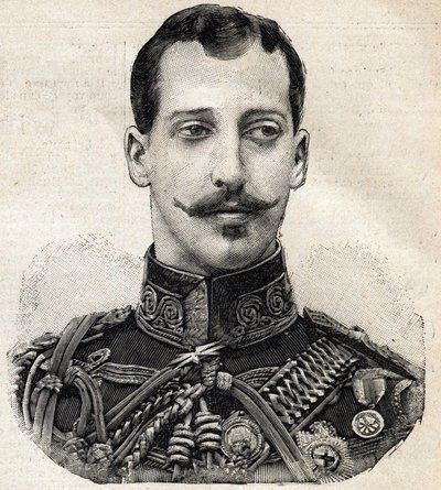 Prinssi Albert Victorin (1864-1892), Clarencen ja Avondalen herttuan ja Englannin kuningatar Victorian pojanpojan muotokuva ranskalaisesta Le Petit Parisien -sanomalehdestä tekijältä French School