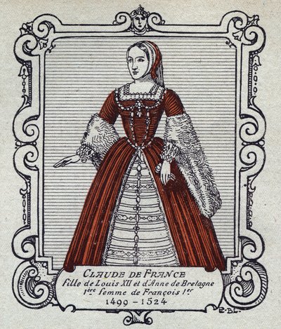 Muotokuva Ranskan kuningatar Claudesta (1499-1524) tekijältä French School