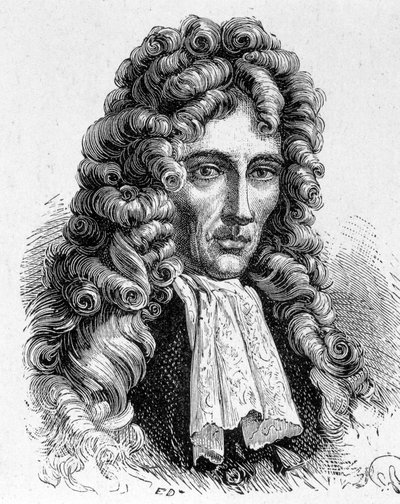 Robert Boylen (1627 - 1691), irlantilaisen fyysikon ja kemistin muotokuva - "" Album of Sciencessä; maineikkaat tiedemiehet; Suuria löytöjä””” 1896. tekijältä French School
