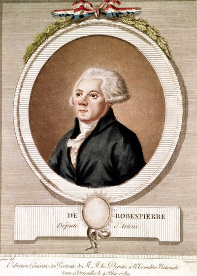 Robespierren muotokuva (kaiverrus) - Maximilien Robespierren muotokuva medaljongissa Serie des portraits des deputes Assembllee Nationalessa Versailles