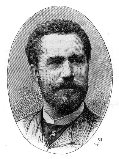 Espanjalaisen tenorin Sebastian Julian Gayarre Garjonin (1844-1890) muotokuva. Kaiverrus "" The Illustrated World" -kirjaan, 20. maaliskuuta tekijältä French School