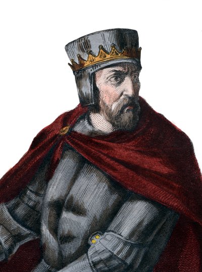 Simon IV de Montfortin, Leicesterin 5. jaarlin (1150-1218), ranskalaisen aatelisen, muotokuva. tekijältä French School