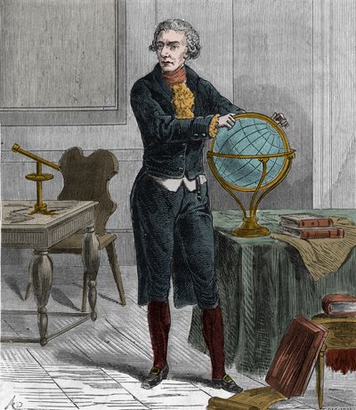 Sir Friedrich Wilhelm Herschelin (1738-1822), brittiläisen saksalaisen tähtitieteilijän ja fyysikon muotokuva - William Herschelin muotokuva saksalaissyntyinen brittiläinen tähtitieteilijä - Kaiverrus "" Tieteet kaikkien ulottuville - suosittu fysiikka ja  tekijältä French School
