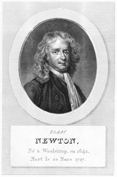 Sir Isaac Newtonin (1642-1727) muotokuva tekijältä French School