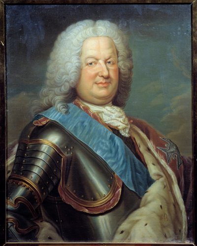 Stanislas Lesczinskin (1677-1716), Puolan kuninkaan, Lotringenin herttuan muotokuva ja ranskalaisen koulukunnan baarimaalaus. 1700-luvulla. Aurinko 0,76x0,6 m tekijältä French School