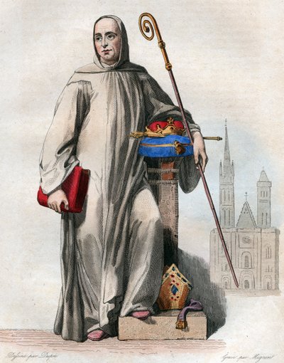 Muotokuva Sugerista (abbe Suger) (1081-1151), ranskalainen apotti ja historioitsija. tekijältä French School