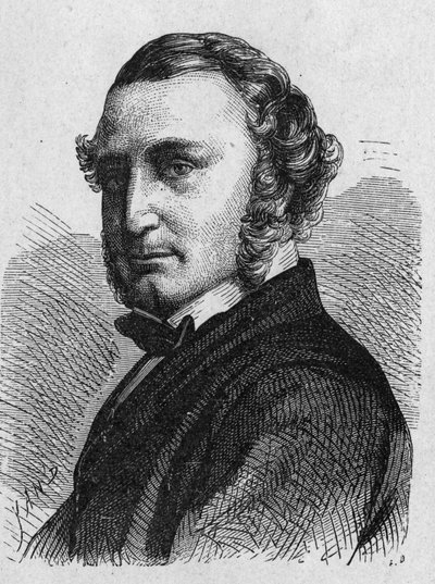 Thomas Russell Cramptonin (1816 - 1888), brittiläisen insinöörin muotokuva: hän suunnitteli suurnopeusveturin, rakensi Berliinin hydrauliverkoston ja osallistui Calais