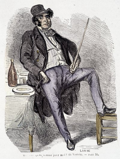 Vautrinin muotokuva (Vidocqin inspiroima hahmo) - Balzacin kirjassa "Kurtisaanien loisto ja kurjuus". tekijältä French School