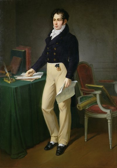 Muotokuva nuoresta miehestä pitelemässä Journal des Sourds-Muets et Aveugles -lehteä, n. 1830-40 tekijältä French School