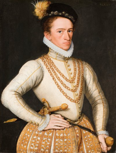 Tuntemattoman ranskalaisen aatelismiehen muotokuva, 1560-9 tekijältä French School