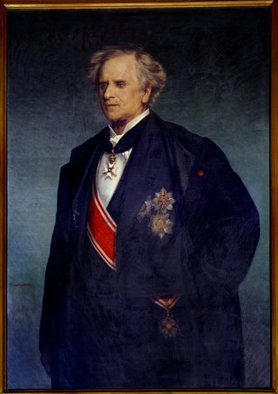 Tähtitieteilijä ja poliitikko Urbain le Verrier (1811-1877) muotokuva 1800-luvun Pariisin ranskalaisen koulukunnan Giacomottin maalaus, Observatorion museo. tekijältä French School