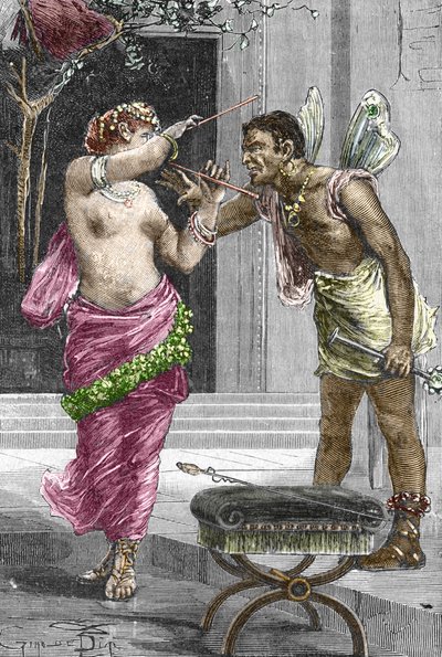 Kurtisaanin ja näyttelijä Theodoran muotokuva ennen häitä keisari Justinianus I:n kanssa, 1888 tekijältä French School