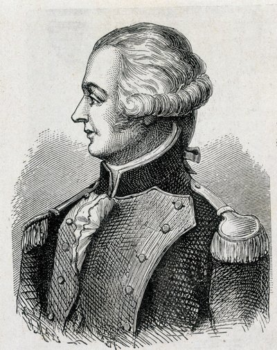 Markiisi de Jouffroyn (1751 - 1832) muotokuva - "" Tiedealbumissa; maineikkaat tutkijat; Suuria löytöjä””” 1896. tekijältä French School