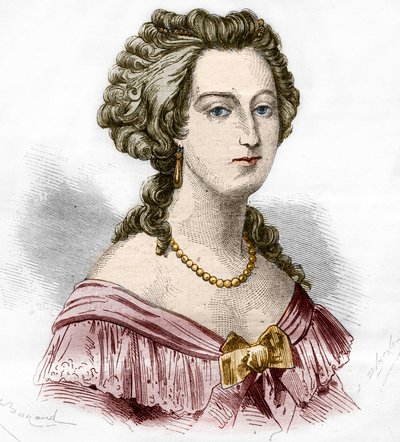 Boufflersin markiisi Marie Francoise Catherine de Beauvau Craonin muotokuva (1711-1787). Tohtori Th. -F. Debray. 1879. tekijältä French School