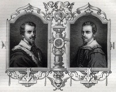 Muotokuvia Horatuksesta (Orazio 1531-1553) ja Octave Farnese Octave (Ottavio) tekijältä French School