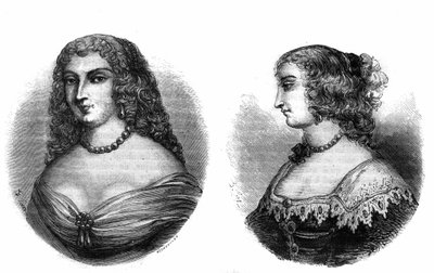 Muotokuvia "Mademoiselle de la Fayette (Louise de La Fayette 1618-1665) ja Mademoiselle de Hautefort (Marie de Hautefort) tekijältä French School