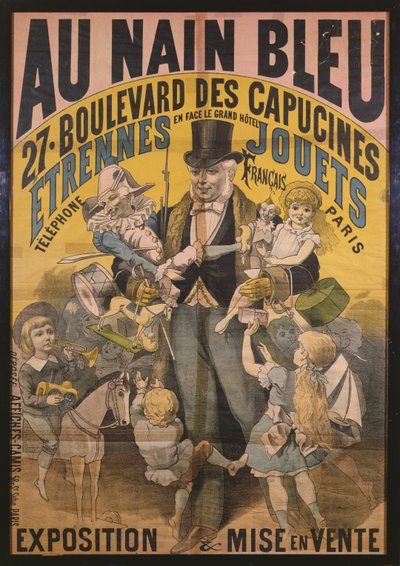 Au Nain Bleu -juliste, n. 1890 tekijältä French School