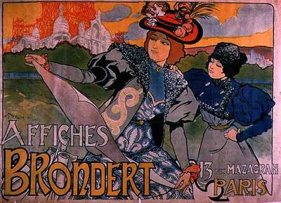 Julistemainos "Brondert Posters", Pariisi (värilitho) tekijältä French School