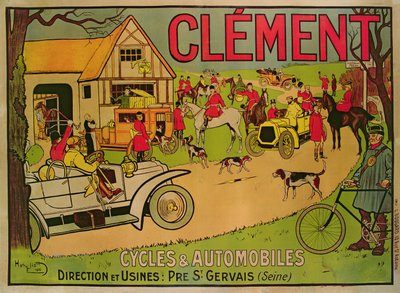 Julistemainonta Pyörät ja autot Clement, Pre Saint-Gervais, 1906 tekijältä French School