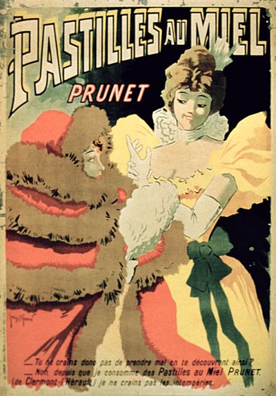 Juliste, joka mainostaa Honey Pastilleja, by Prunet, Paris tekijältä French School