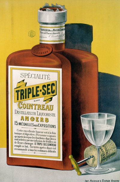 Angersissa valmistettu Triple Sec Cointreau -julistemainos tekijältä French School