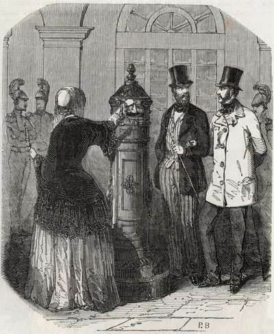 Viestit: uusi postilaatikko - Kaiverrus "Tableau-de-Paris" Edmond Texier 1852 tekijältä French School